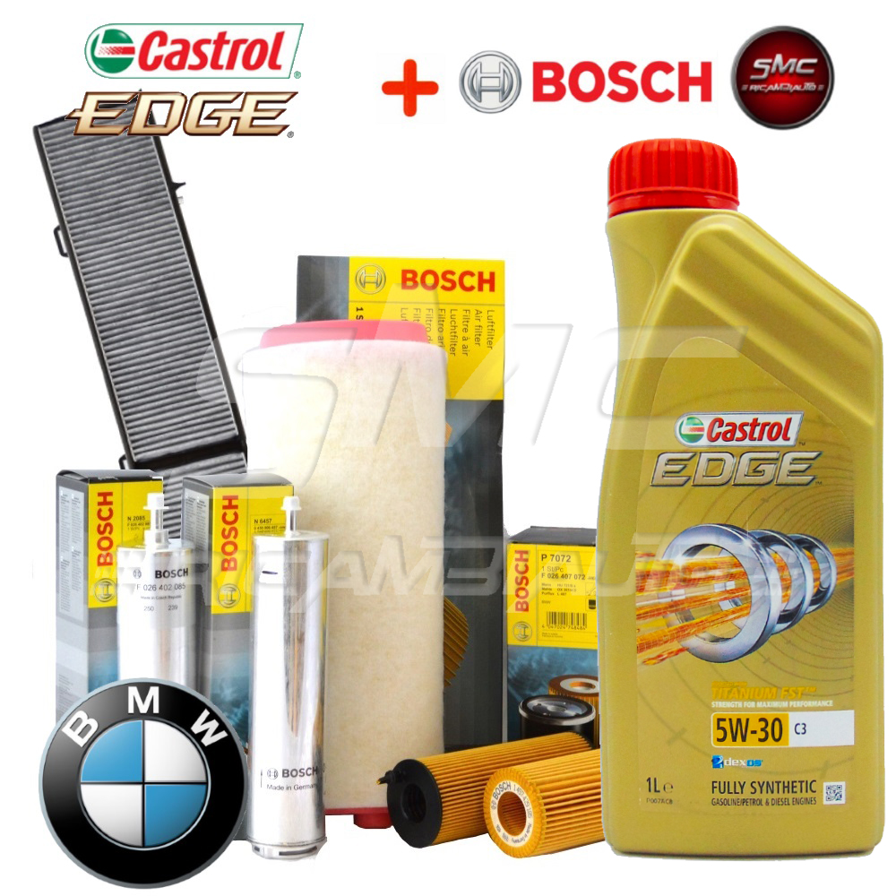 Kit Tagliando Olio Motore Bosch Del Reparto Filtri Ricambi Auto SMC